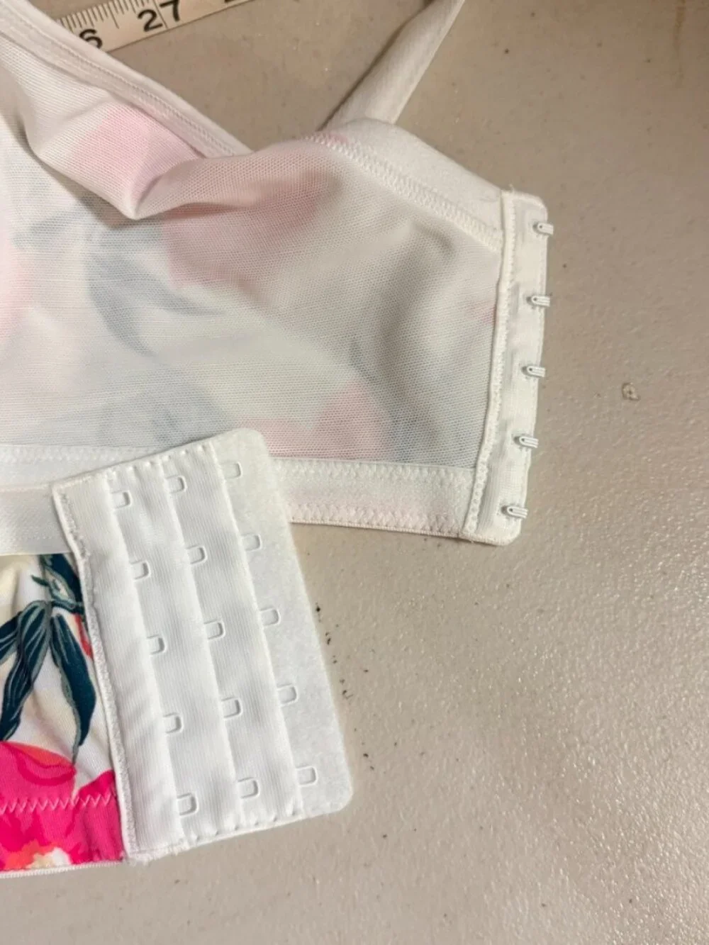 Cacique 44H Floral T-Shirt Bra White Pink Full Coverage Underwire Lane Bryant